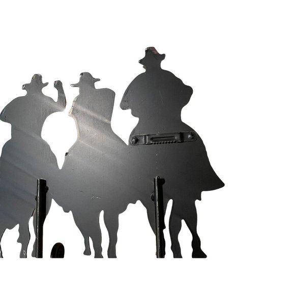 Vintage Cowboys and Horses Coat‎ Hat Rack Metalware 23" x 12" - Picture 3 of 10